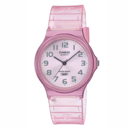 Casio General MQ-24S-4B Pink Translucent Resin Band Women Youth Watch
